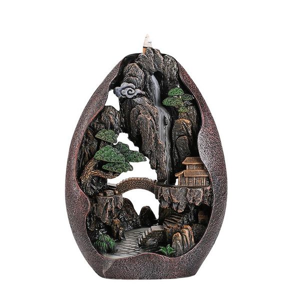 

fragrance lamps statue backflow incense burner holder cermatic waterfall smoke aroma quemador incienso ea6xxl