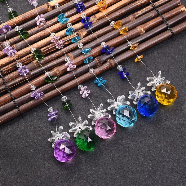 

decorative objects & figurines 6pcs chandelier crystals ball prisms rainbow octogon beads chakra suncatcher home wedding decoration