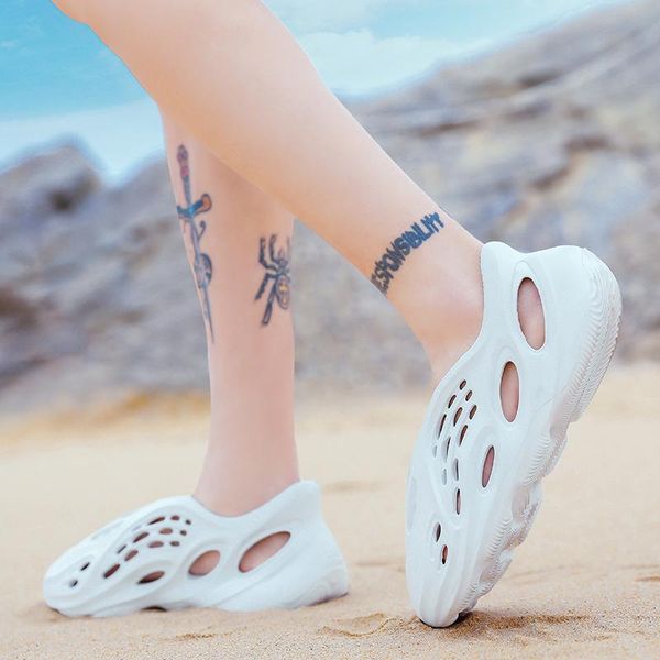 

sandals men summer shoes men's holes hollow breathable flip flops fashion outdoor beach slippers roman dd470, Black