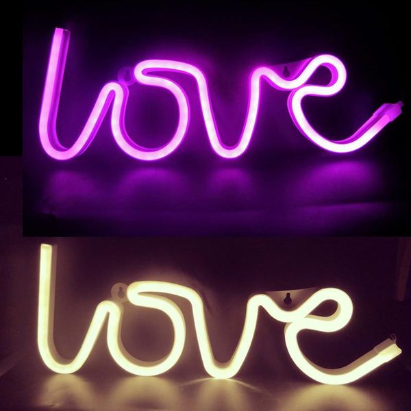 

night lights love neon led letter shape confession valentine's proposal wedding party decoration battery usb light