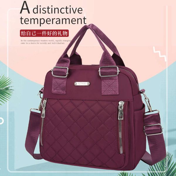 

embroidered diamond nylon backpack light lady's handbag simple shoulder bag