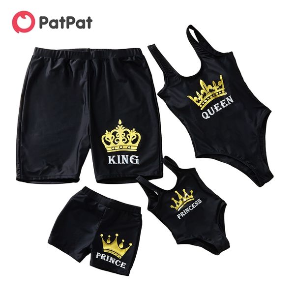 

summer king and queen printed matching swimsuits 210528, Blue