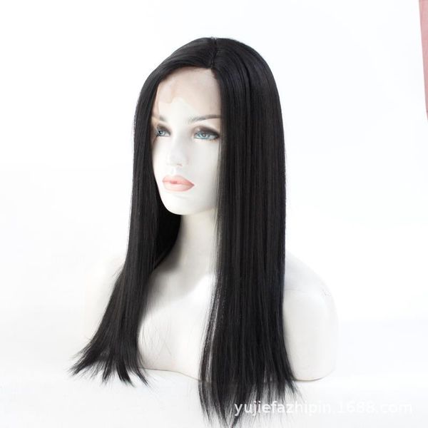 

lace black half mechanism front wig headgear 14 "13 * 4