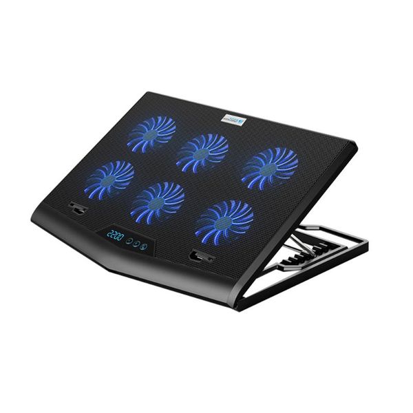 

lapcooling pads f6 pad touch control 7 height levels adjustable cooler stand riser with 6 quiet fans for 17 inch computer