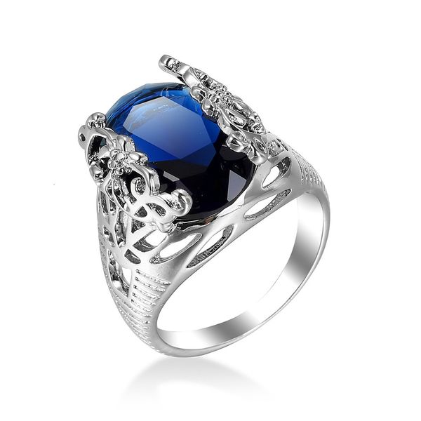 

ring sapphire jewelry creative women's zircon hand wedding, Slivery;golden