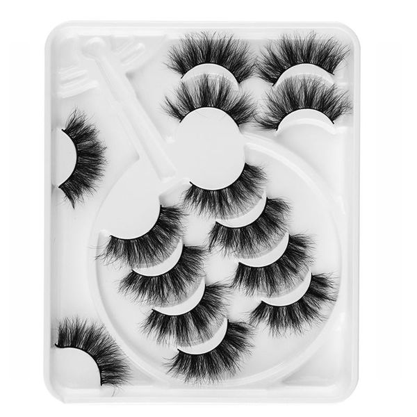

false eyelashes 7 pairs 8d faux mink dramatic messy volume fake lashes natural handmade thick long wispy eyelash extention tools