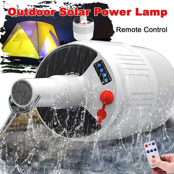 

solar powered shed 24/42led light bulb rechargeable portable hanging hook tent camping emergency lamp - 42led