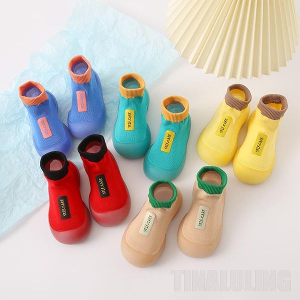 

first walkers kids anti-slip shoes baby booties girl fashion toddler walker cotton letter socks born lovely