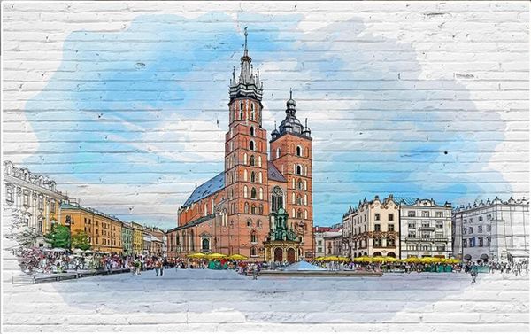 

wallpapers 3d wallpaper custom po mural european city architecture hand drawn sketch home decor living room for walls 3 d