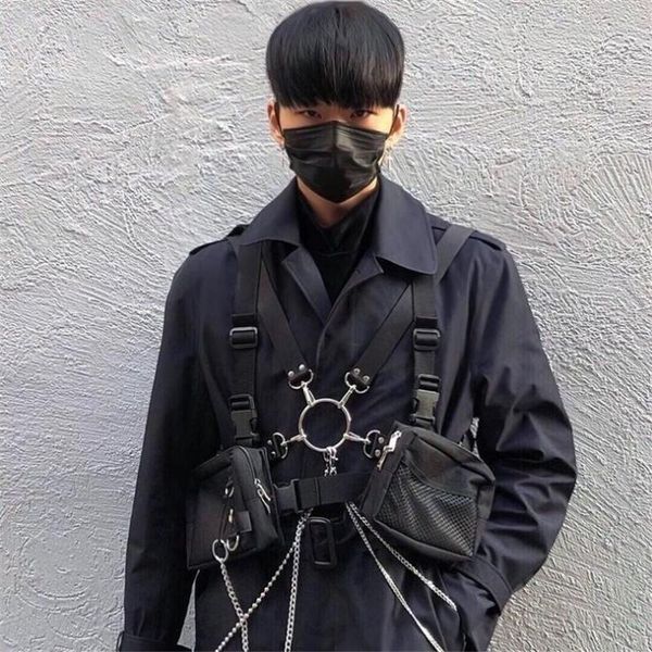 

backpack hip hop tactical vest bag men women punk techwear adjustable multifunctional streetwear chest rig bandolera hombre