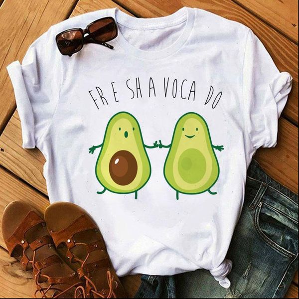 

womens fre sha voca do printed t shirt fashion women casual cartoon harajuku tee female summer clothes, White
