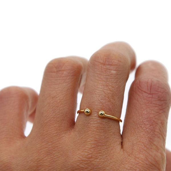 

wedding rings brass fashion jewelry adjustable gold-color stacking midi finger knuckle open for women, Slivery;golden