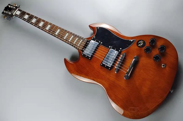 

high-quality electric guitar brown, rosewood fingerboard, environmental paint,
