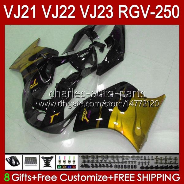 Corpo Per SUZUKI RGV-250 RGVT RGV 250CC 250 CC 1990 1991 1992 1993 94 95 96 20HC.175 fiamme dorate RGV250 SAPC VJ22 RVG250 Pannello RGVT-250 90 91 92 93 1994 1995 1996 Fiera ing