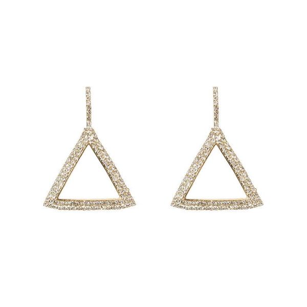 

dangle & chandelier triangle earrings for women luxury zircon circle geometric goth earring fashion earings jewelry pendientes 2021 kolczyki, Silver