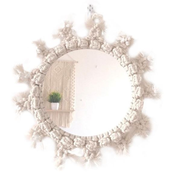 

mirrors home decor nordic style wall hanging gift bedside handmade for bedroom entrance porch tapestry mirror round makeup el