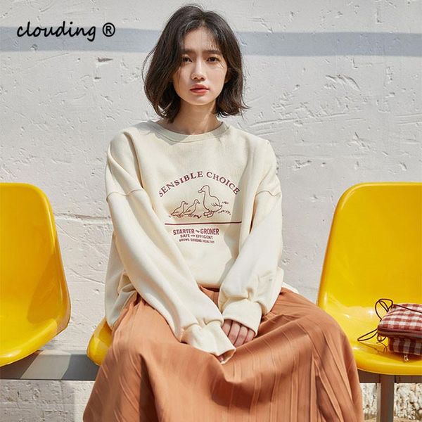 

women's hoodies & sweatshirts women letter embroidery sweatshirt pullovers loose harajuku oversize spring autumn hoody, Black