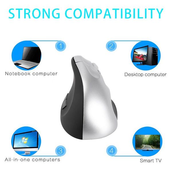 

ergonomic rechargeable mouse 2.4g wireless 6 keys optical vertical mice nc99