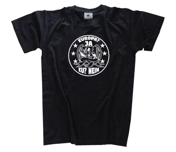 

europe yes-eu no european union brussels dictatorship merkel t-shirt s-3xl, White;black