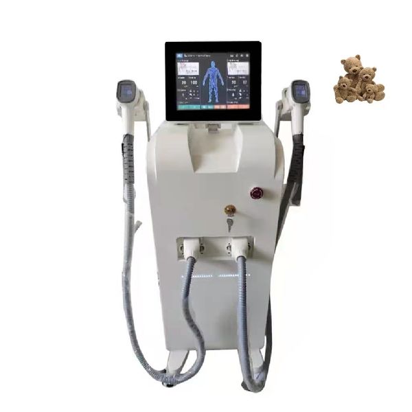 

2022 the new diode laser 755/808/1064nm permanent hair removal machine with double handle with screen whole sale price, Black