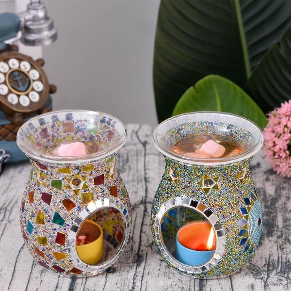 

fragrance lamps glass candle holder oil incense burner essential porcelain home living room decoration