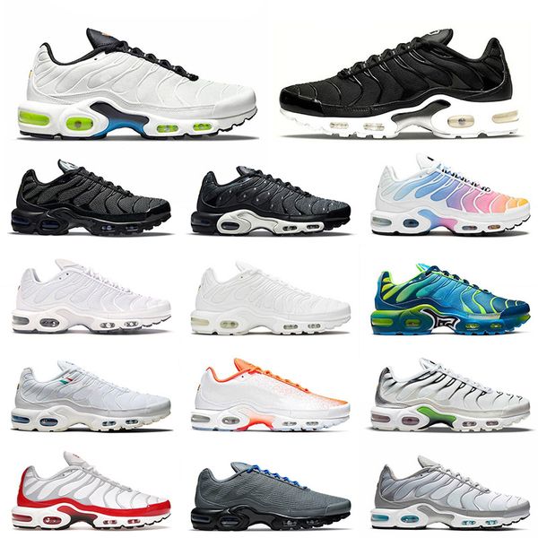 

fashion 2022 tn plus running shoes size 12 black white bleached aqua mean green fire pink rainbow smoke grey oreo sneakers outdoor
