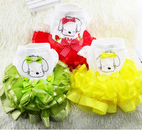 

spring and summer dog dress cat pet pengpeng fruit skirt size accessories