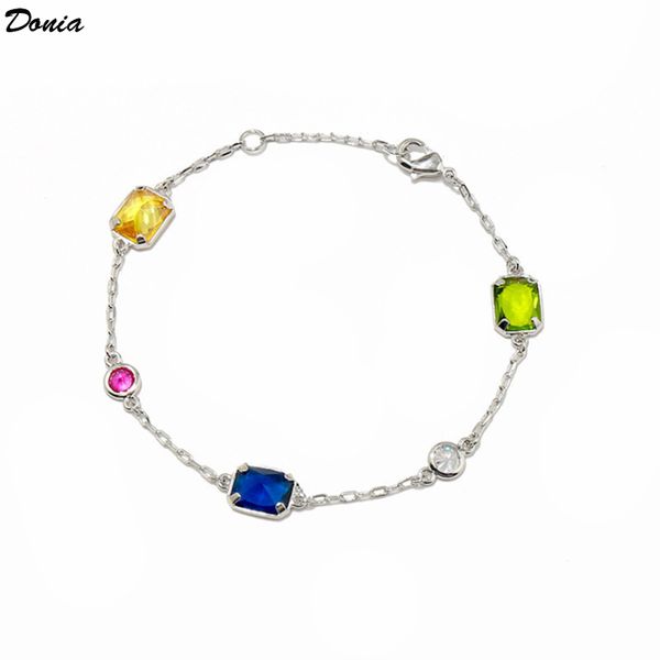 

donia jewelry luxury bangle european and american fashion classic candy copper micro-inlaid colored zirconia designer gift, Black