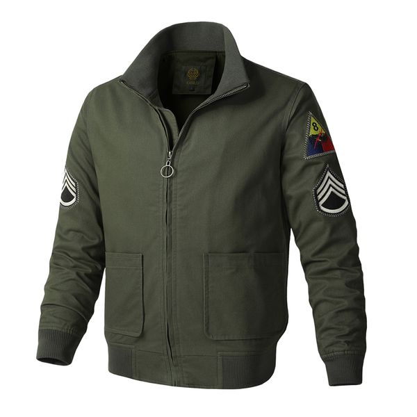 

men's casual shirts thoshine brand spring autumn 100% cotton men pilot bomber jackets cargo male military outerwear jacket patch e, White;black