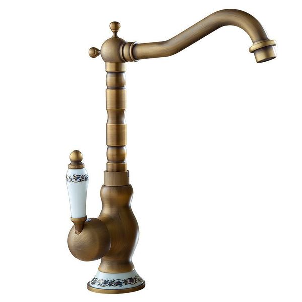 

archaistic faucet and cold basin sink european-style retro rotatable solid brass bathroom faucets accessories