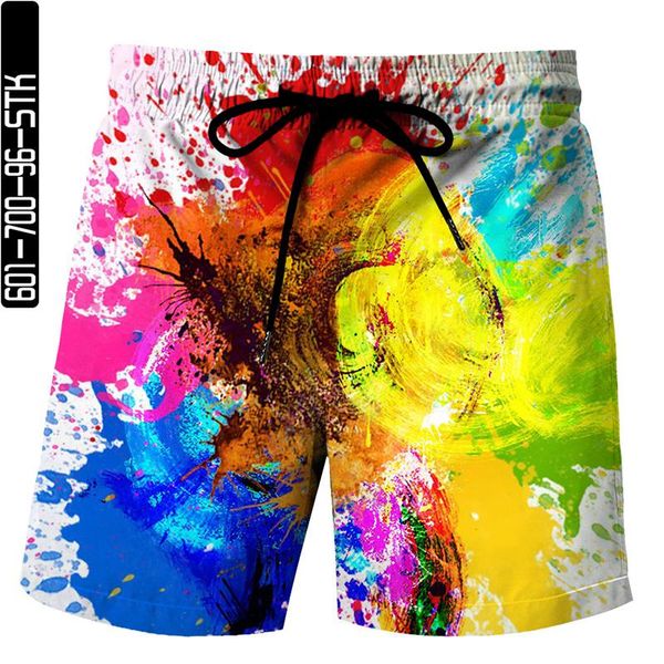 

men's shorts summer 3d digital printed beach casual drawstring personalized hip-hop style doodle elements, White;black