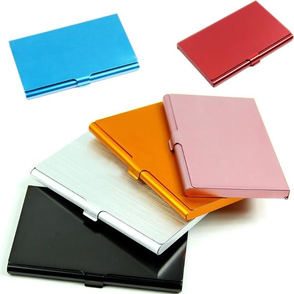 

card holders thinkthendo pocket business name credit id case metal box holder cover aluminum alloys, Brown;gray