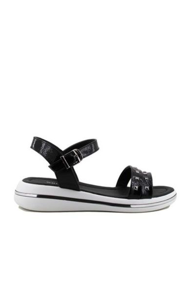

sandals 2001 black female high base trok detailed wrist tied