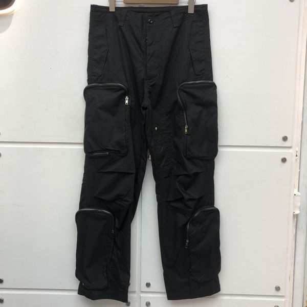 

men's pants travis scott multi-pocket cargo women joggers drawstring sweatpants trousers men clothing 8g3g, Black