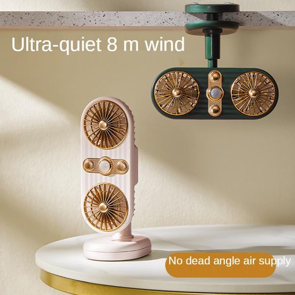 

electric fans 3000mah mini clip fan deskhousehold cute vertical double-head usb charging small cart