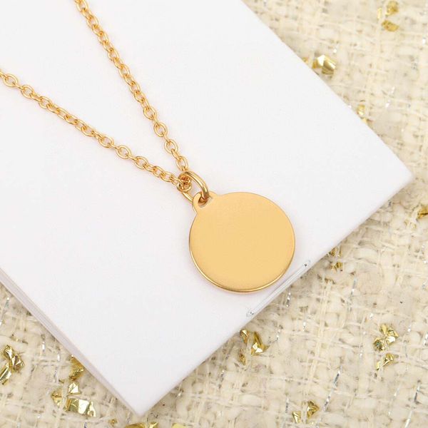 

2022 round shape pendant necklace in 18k gold plated for women wedding jewelry gift have box stamp ps7082, Silver