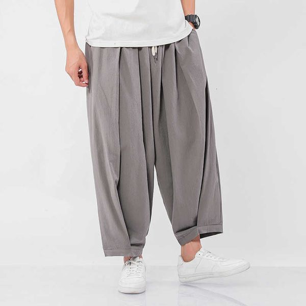

men's pants wide leg trousers chinese style casual harem autumn solid color oversize man plus size 5xl drop e99n 6lo3, Black