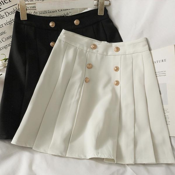 

skirts 2021 summer high waist pleated skirt women office lady black