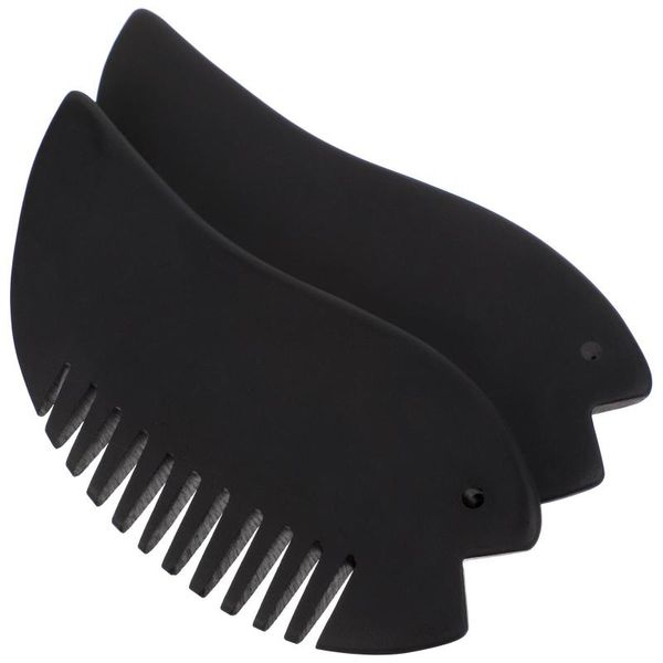 

hair brushes 2 pcs massaging combs handheld head massager comb natural stome, Silver