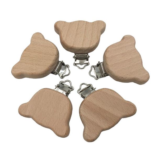 

pacifiers# 5pc natural beech wood baby pacifier clips dummy diy chain accessory