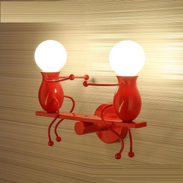 

wall lamps lukloy modern light for children's room creative bedside lamp led cartoon robot sconce aisle lighting fixture