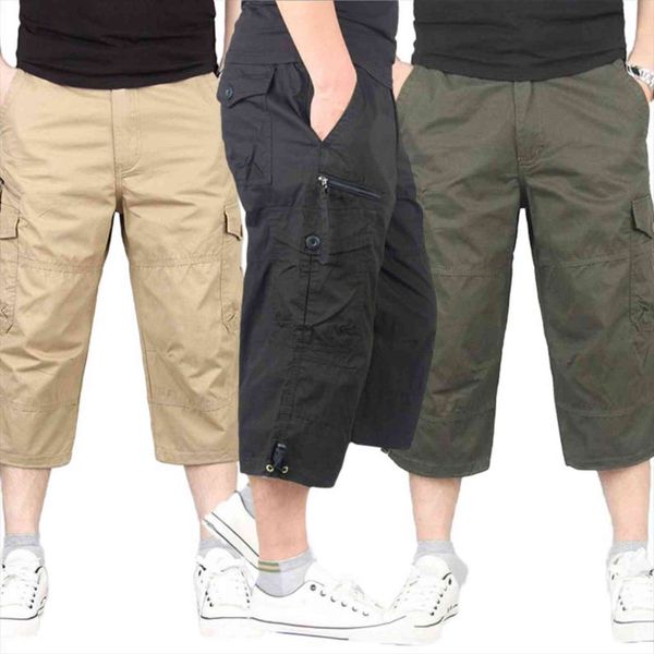 

Casual Fashion Cropped Trousers Solid Women Pant Military Summer Streetwear Joggers Ropa Hombre, Black