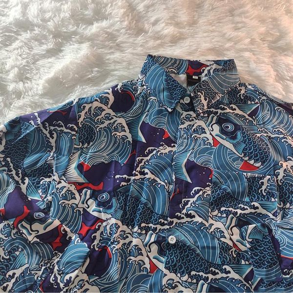 

vintage shirt men samurai japanese traditional style improved kimono women harajuku casual haori long sleeve printing cardigan ethnic clothi, Red