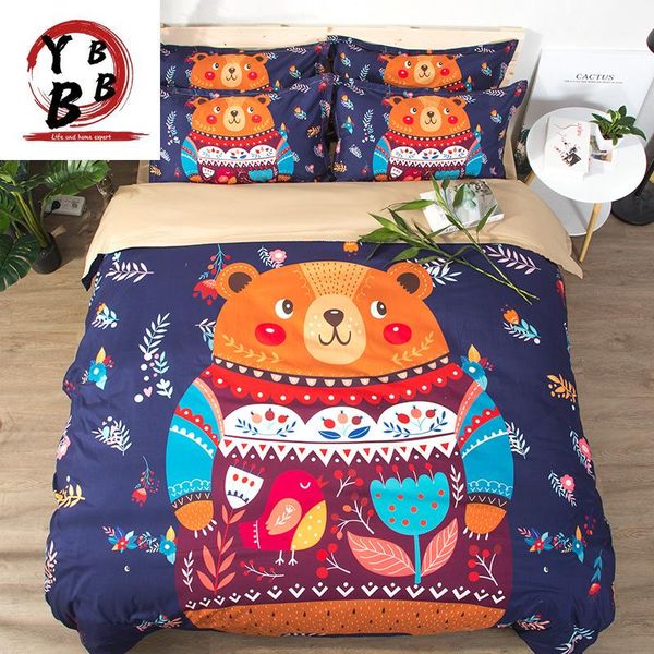 

bedding sets children cartoon cute little bear bedclothes 3pcs duvet cover quilt pillow cases home textile export