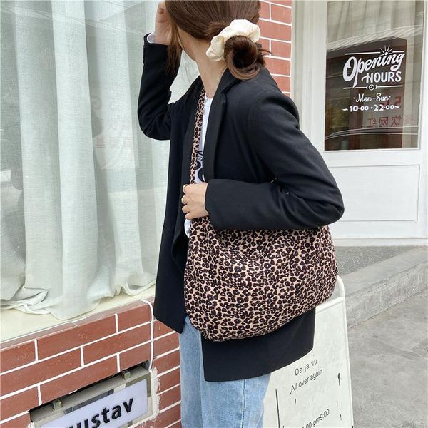 

fashion leopard pattern women shoulder bag large capacity ladies travel shopping bags vintage design female casual tote handbags cross body