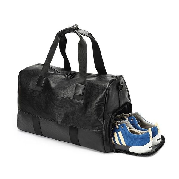 

fashion pu leather men's travel bag waterproof handbag business traveling for men 2021 male shoulder messenger tote duffel bags