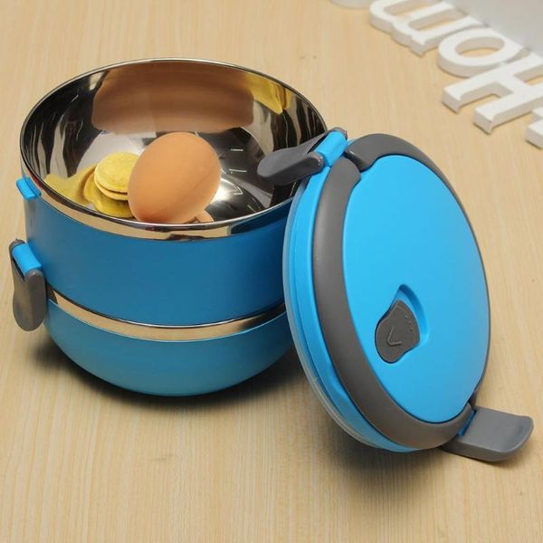 

dinnerware sets insulated lunch box stainless steel double layer picnic school office container case adults kids bento caja de almuerzo
