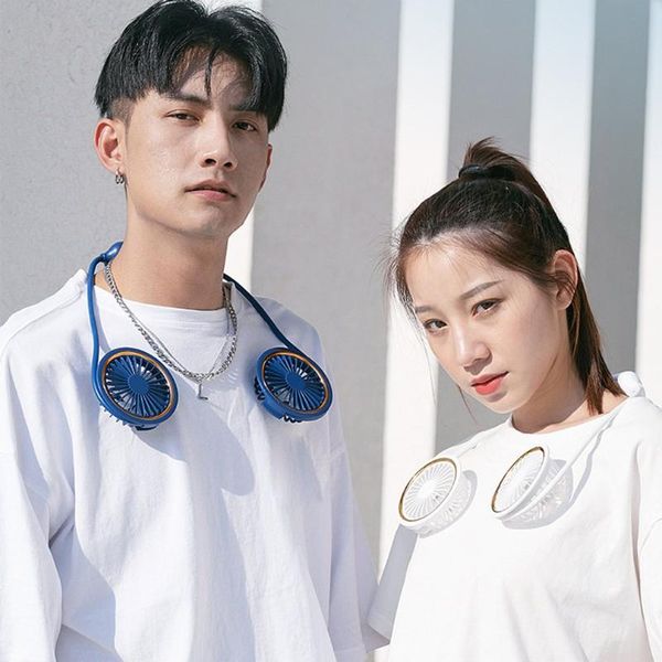 

multifunctional hanging neck fan usb charging mini outdoor sports air cooler electric fans