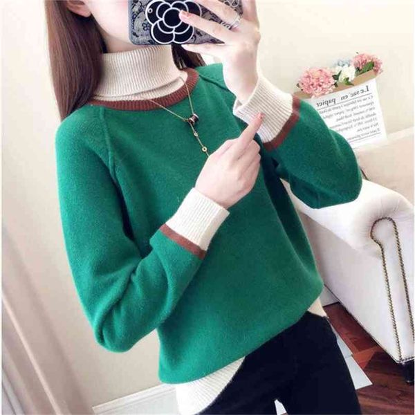 Frauen Kaschmirpullover Mode Herbst Wolle Kint Solide Slim Casual Pullover Mantel Weibliche Bluse Stricken 210427