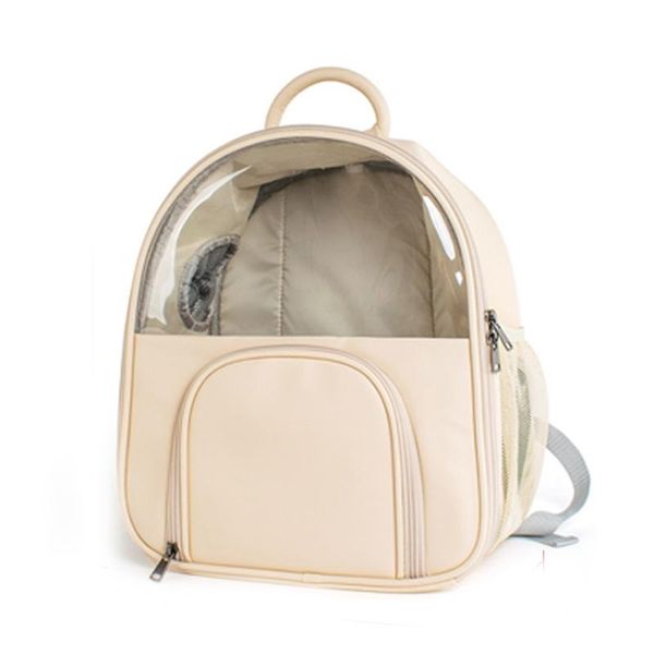 

backpack pu leather fashion cat bag simple breathable portable pet outdoor